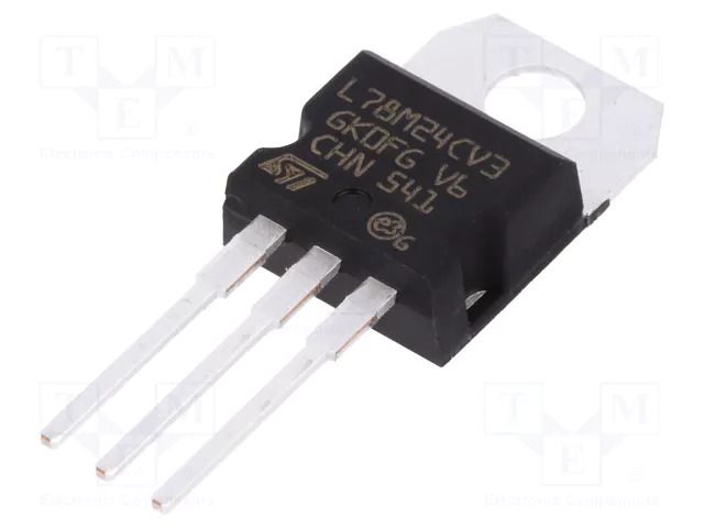 IC: voltage regulator; linear,fixed; 24V; 0.5A; TO220AB; THT; L78M STMicroelectronics L78M24CV
