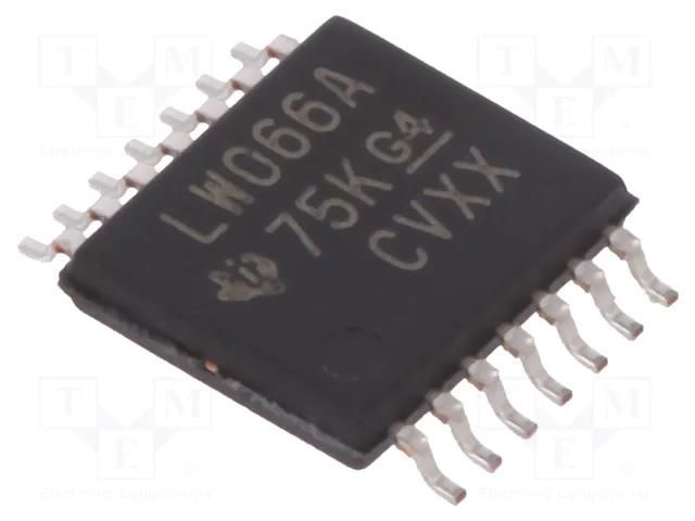 IC: analog switch; bilateral; Ch: 4; SMD; TSSOP14; 2÷5.5VDC; 74LV TEXAS INSTRUMENTS SN74LV4066APW