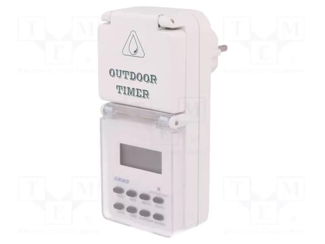 Programmable time switch; Range: 1min÷7days; 230VAC; IP44 ORNO OR-PRE-432