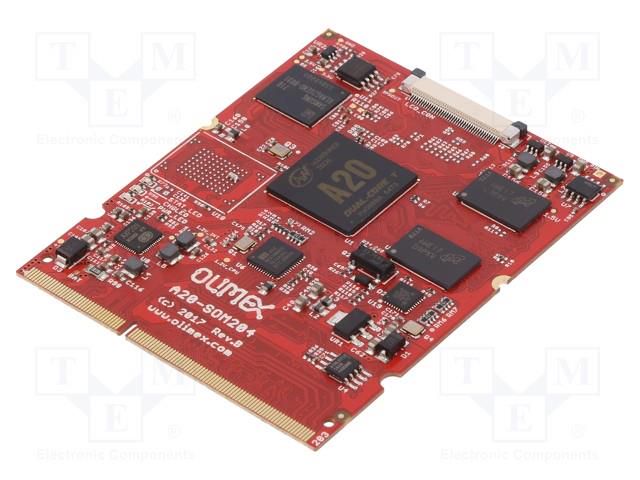 SOM; Cortex A7; 1GBRAM,16GBFLASH; ARM A20 Dual-Core; SO DIMM OLIMEX A20-204-1G16M16GMC