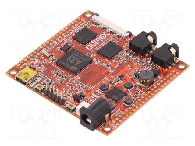 Single-board computer; Cortex A7; 1GBRAM; 5VDC; 66x71mm; DDR3 OLIMEX A33-OLINUXINO