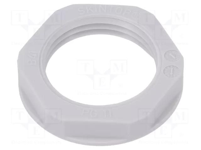 Nut; PG11; polyamide; UL94V-2; 24mm; light grey; Thread: PG LAPP LP-53019021