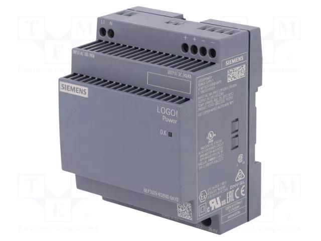 Power supply: switching; for DIN rail; 96W; 24VDC; 4A; 85÷264VAC SIEMENS 6EP3333-6SB00-0AY0