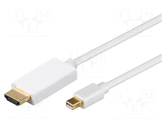 Cable; HDMI plug,mini DisplayPort plug; PVC; 1m; white; white Goobay MC.2210.1112.010WH