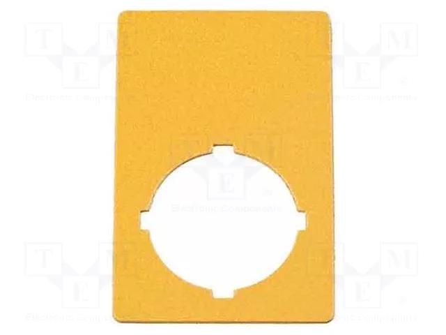 Description label; 22mm; RMQ-Titan; yellow; for emergency button EATON ELECTRIC M22-XZK