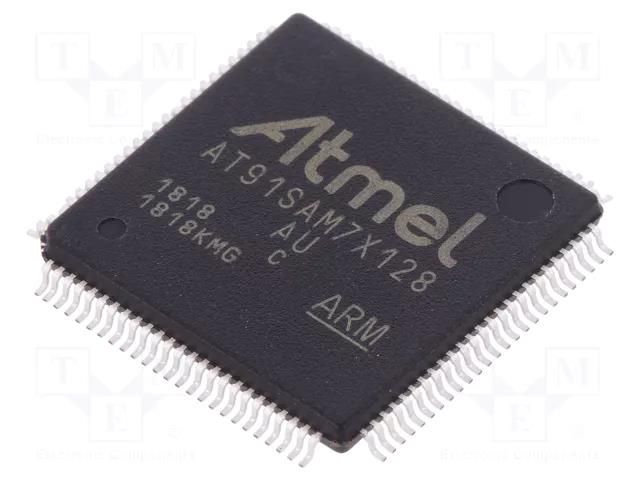 IC: ARM7TDMI microcontroller; LQFP100; 3÷3.6VDC; AT91; in-tray MICROCHIP TECHNOLOGY AT91SAM7X128C-AU