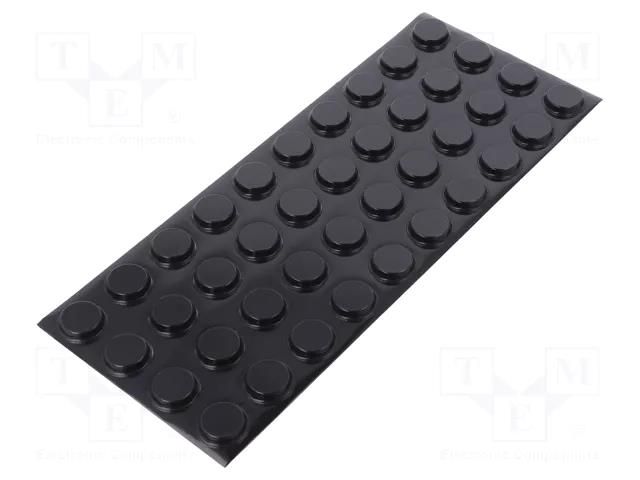 Self-adhesive foot; H: 4.1mm; black; polyurethane; Dim: Ø19.1mm 3M SJ5744/BK