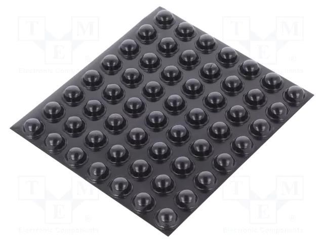 Self-adhesive foot; H: 5.1mm; black; polyurethane; Dim: Ø11.2mm 3M SJ5003/BK