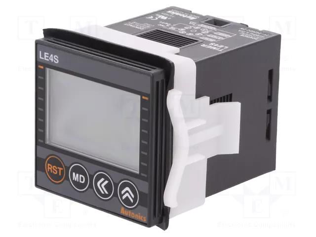 Timer; Range: 0,001s÷9999h; SPDT; 24÷240VAC; 24÷240VDC; LE4S; PIN: 8 AUTONICS LE4S