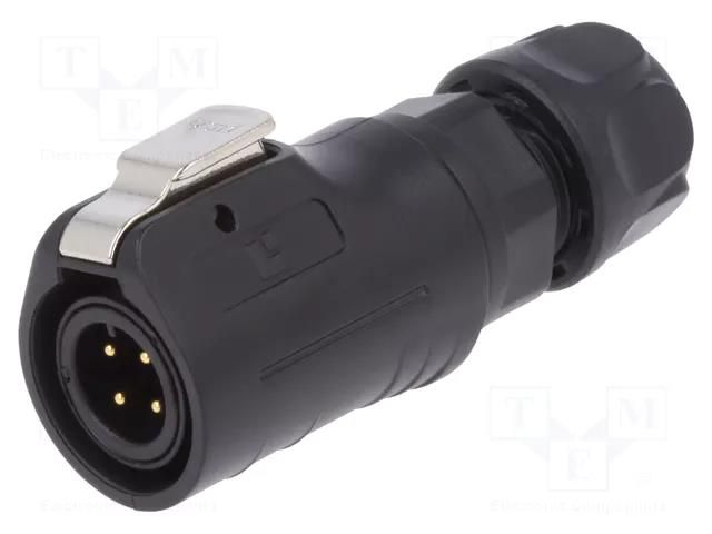 Connector: circular; plug; size 12; 02; male; PIN: 4; with latch LUTRONIC 0250-04