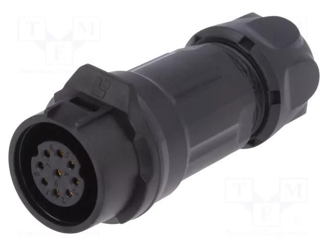 Connector: circular; plug; size 16; 02; female; PIN: 9; 400V; 5A; IP67 LUTRONIC 0261-09