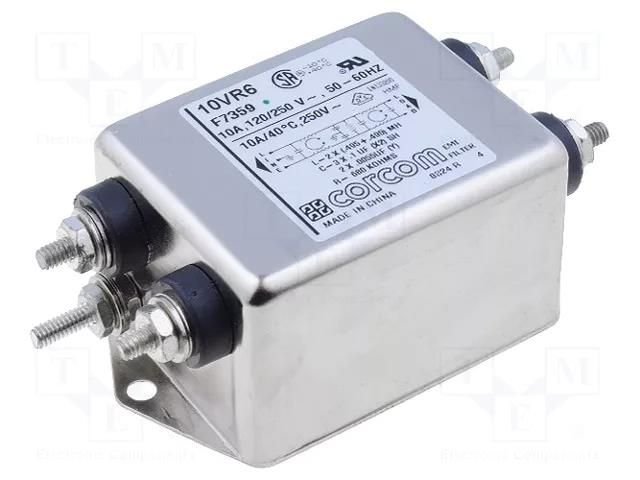 Filter: anti-interference; single-phase; 250VAC; Ioper.max: 10A TE Connectivity 10VR6