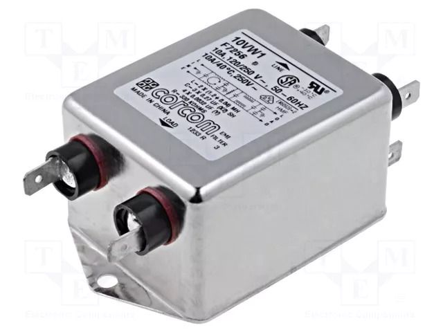 Filter: anti-interference; single-phase; 250VAC; Ioper.max: 10A TE Connectivity 10VW1