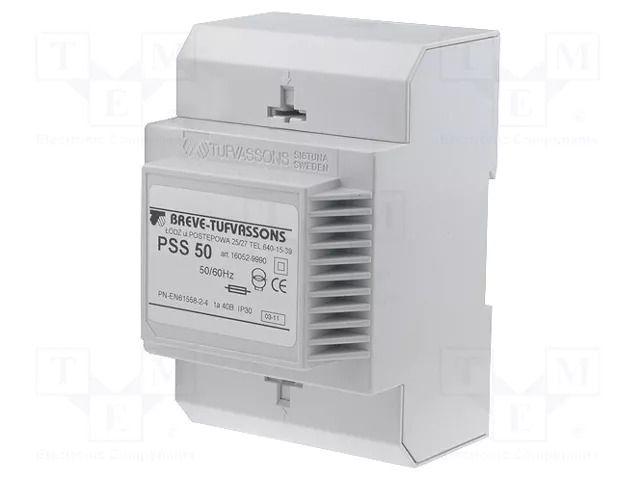 Transformer: mains; 50VA; 230VAC; 100V; Leads: terminal block; IP30 BREVE TUFVASSONS PSS50/230/100V
