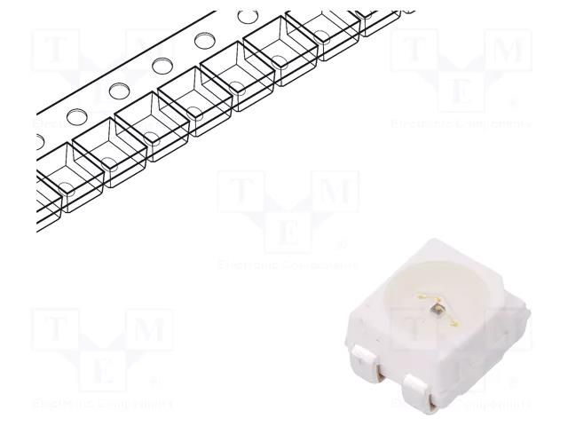 LED; SMD; 3528,PLCC4; green; 45÷112.5mcd; 3.5x2.8x1.9mm; 120°; 50mA BROADCOM (AVAGO) HSME-A401-P4PM1