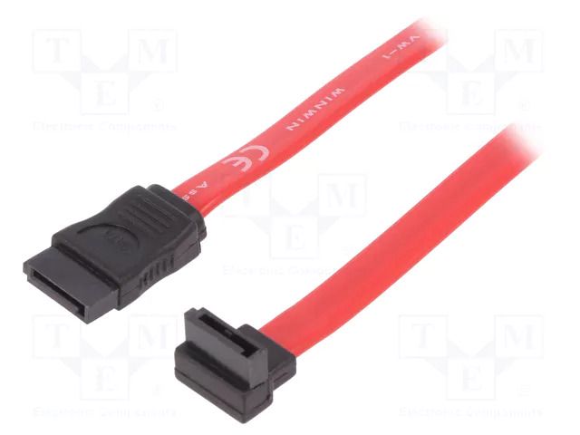 Cable: SATA; SATA plug,SATA plug angled; 500mm; red DIGITUS AK-400104-005-R