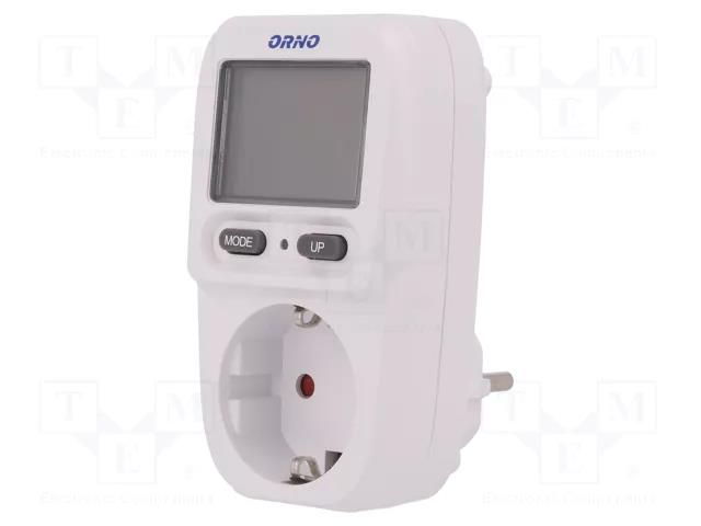 Controller; IP20; 16A; 0÷50°C; Range: 0,000÷9999 COST/kWh/W/V ORNO OR-WAT-419-SCHUKO