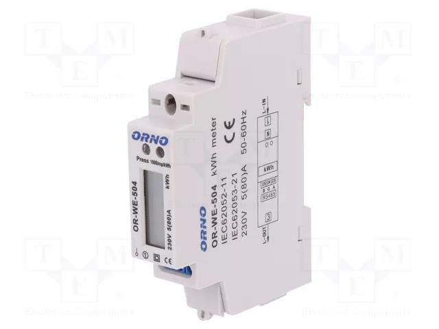 Controller; for DIN rail mounting; RS485 Modbus RTU; IP20; 0.4W ORNO OR-WE-504