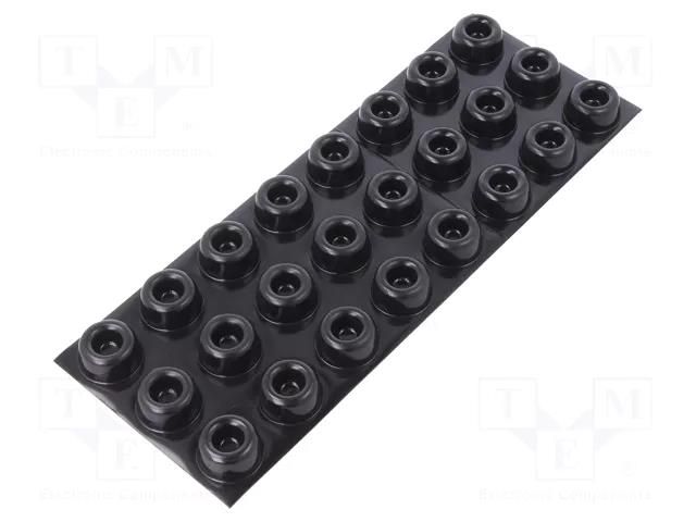 Self-adhesive foot; H: 10.2mm; black; polyurethane; Dim: Ø22.4mm 3M SJ5009/BK