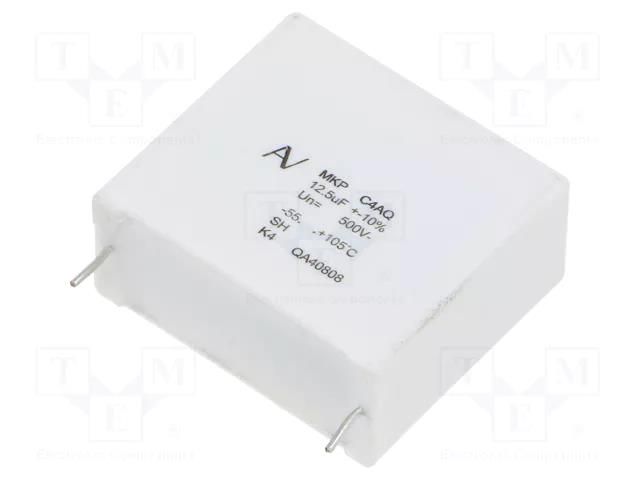 Capacitor: polypropylene; DC-Link; 12.5uF; ESR: 6.8mΩ; THT; ±10% KEMET C4AQLBU5125A1YK