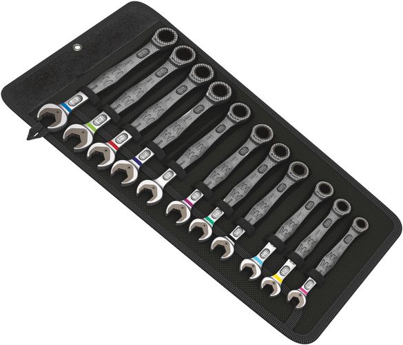 6000 Joker 11 Set 1 Ratcheting combination wrenches set, 1 x 8x144; 1 x 10x159; 1 x 11x165.0; 1 x 12x170.7; 1 x 13x177; 1 x 14x188; 1 x 15x200; 1 x 16x212; 1 x 17x224; 1 x 18x235; 1 x 19x246, Wera 05020013001