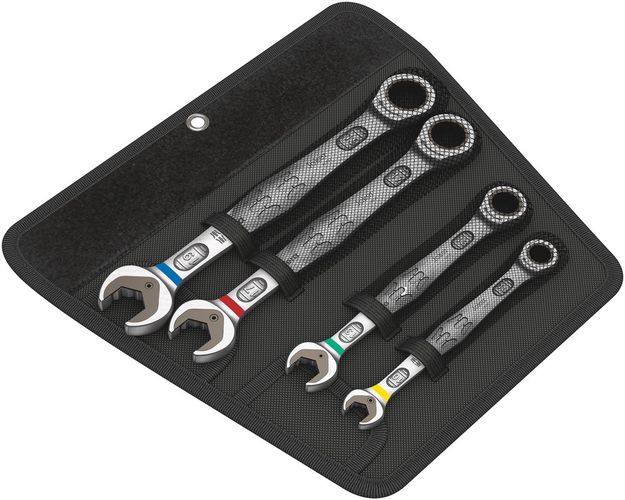 6000 Joker 4 Set 1 Ratcheting combination wrenches set, 1 x 10x159; 1 x 13x177; 1 x 17x224; 1 x 19x246, Wera 05073290001