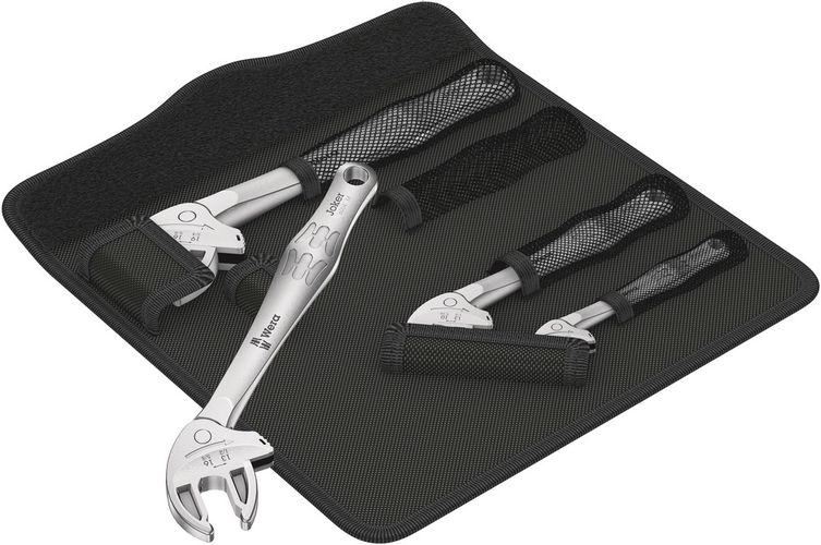 6004 Joker 4 set 1 Self-setting spanner set, 1 x 7-10x1/4"-3/8"x117; 1 x 10-13x7/16"-1/2"x154; 1 x 13-16x1/2"-5/8"x188; 1 x 16-19x224, Wera 05020110001