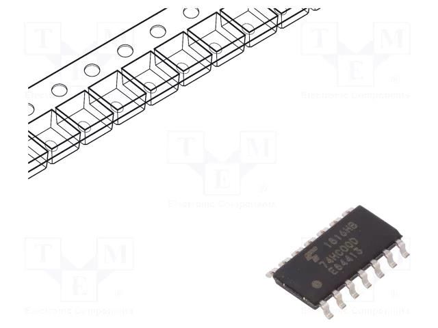 IC: digital; NAND; Ch: 4; IN: 2; C²MOS; SMD; SO14; 2÷6VDC; -40÷125°C TOSHIBA 74HC00DBJ