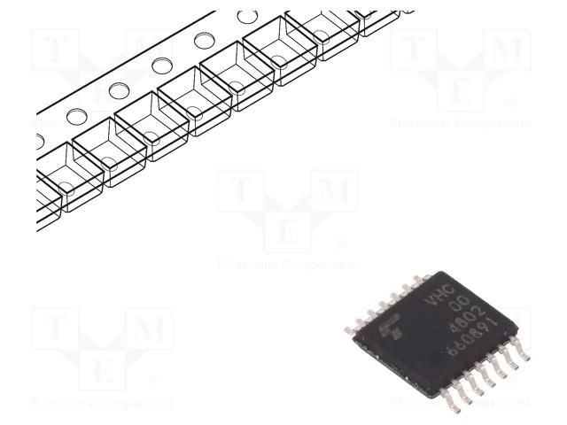 IC: digital; NAND; Ch: 4; IN: 2; SMD; TSSOP14; 2÷5.5VDC; -40÷125°C TOSHIBA 74VHC00FTBJ
