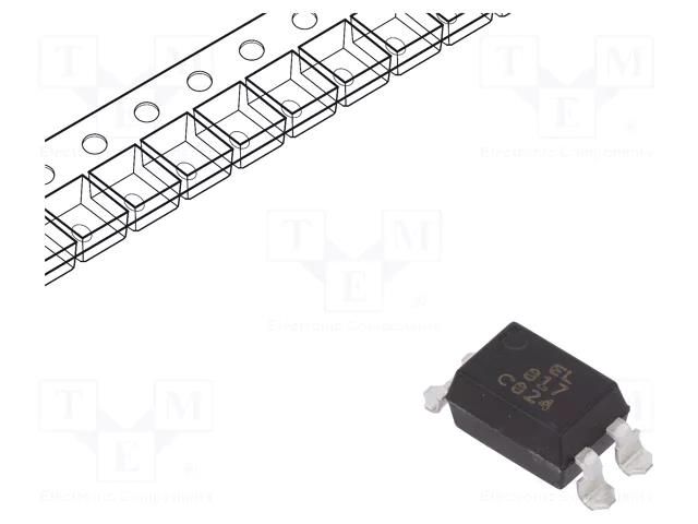 Optocoupler; SMD; Ch: 1; OUT: transistor; Uinsul: 5kV; Uce: 35V; EL817 EVERLIGHT EL817S1-C-TU