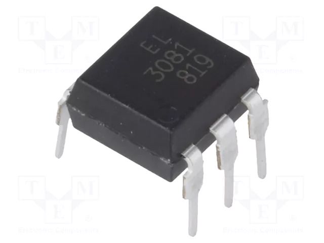 Optotriac; 5kV; zero voltage crossing driver; DIP6; Ch: 1; EL308X EVERLIGHT EL3081