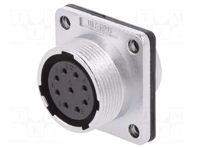 Connector: circular; socket; female; PIN: 9; WS; 500V; size 20 WEIPU WS20K9ZZ