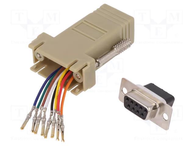 Adapter; D-Sub 9pin socket,RJ45 socket DIGITUS AK-610516-000-I