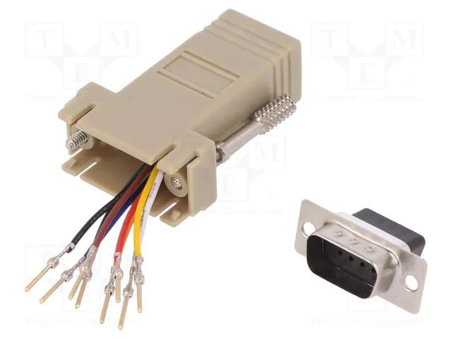 Adapter; D-Sub 9pin plug,RJ45 socket DIGITUS AK-610517-000-I