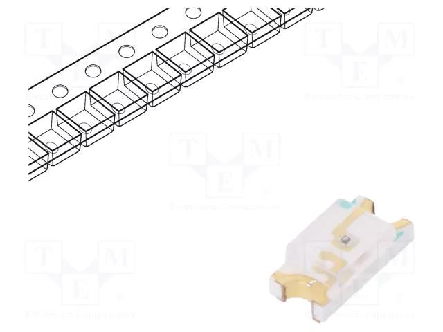 LED; yellow; SMD; 1206; 15÷39mcd; 1.7÷2.4VDC; 3.2x1.5x1.1mm; 130° EVERLIGHT 15-21UYC/S530-A2