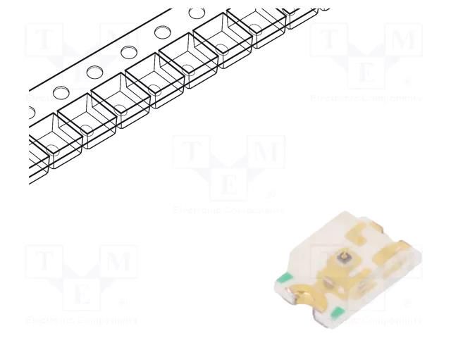 LED; amber; SMD; 0805; 70÷260mcd; 2x1.25x0.7mm; 140°; 20mA REFOND RF-AUB170TS-ED