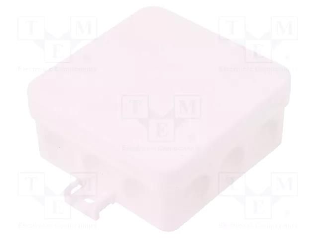 Enclosure: junction box; X: 85mm; Y: 85mm; Z: 37mm; polypropylene PP SPELSBERG 2K-12-AB-L/W