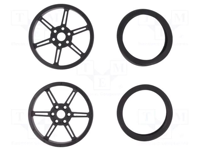 Wheel; black; Shaft: smooth,D spring; push-in; Ø: 80mm; W: 10mm POLOLU POLOLU-3690