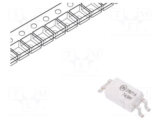 Optocoupler; SMD; Ch: 1; OUT: transistor; 3.75kV; Mini-flat 4pin ONSEMI HMHA2801AR2