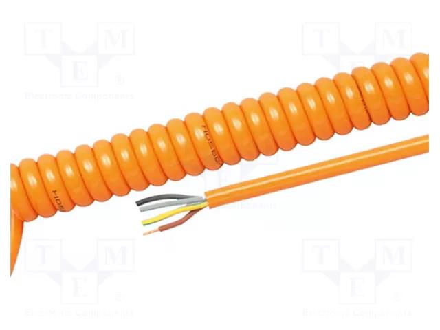 Wire: coiled; H05BQ-F; 3G1mm2; unshielded; PUR; orange; 300V,500V HELUKABEL HELUKABEL-85308