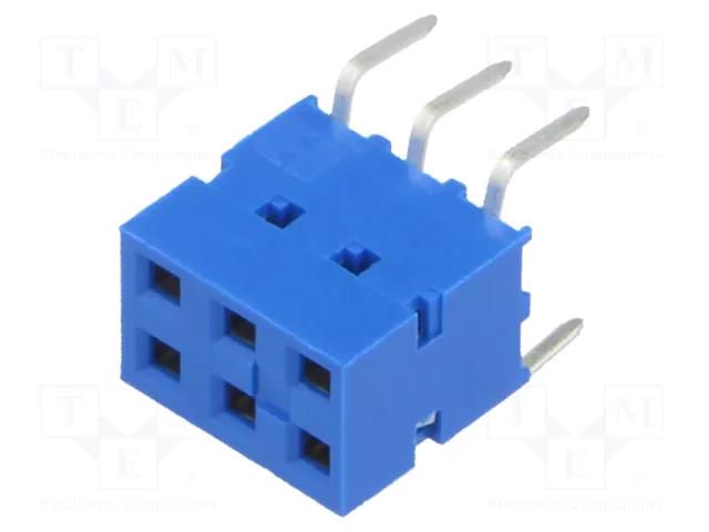 Connector: PCB to PCB; socket; female; Dubox®; 2.54mm; PIN: 6; THT AMPHENOL COMMUNICATIONS SOLUTIONS 71991-803LF