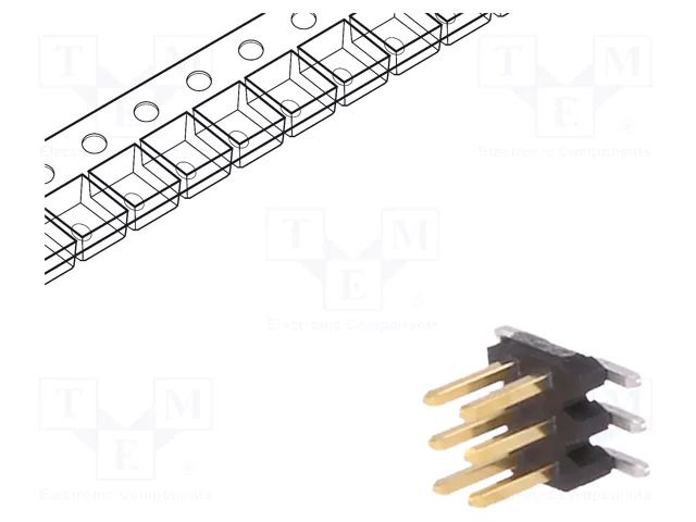 Connector: pin strips; pin header; male; PIN: 6; Minitek127®; SMT AMPHENOL COMMUNICATIONS SOLUTIONS 20021121-00006C4LF