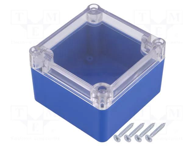 Enclosure: multipurpose; X: 80mm; Y: 82mm; Z: 55mm; ABS; blue; gasket KRADEX Z111PH/BL