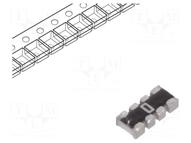 Resistor network: Y; SMD; 0Ω; ±5%; 62.5mW; No.of resistors: 4 YAGEO YC124-JR-070RL