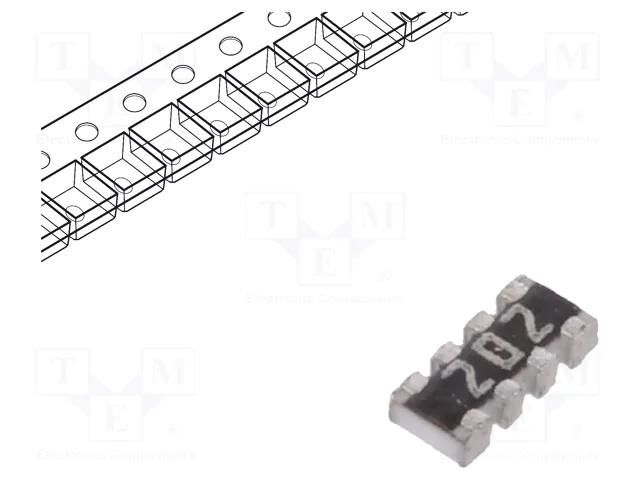 Resistor network: Y; SMD; 2kΩ; ±5%; 62.5mW; No.of resistors: 4 YAGEO YC124-JR-072KL