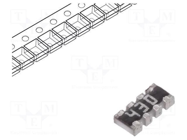 Resistor network: Y; SMD; 43Ω; ±5%; 62.5mW; No.of resistors: 4 YAGEO YC124-JR-0743RL