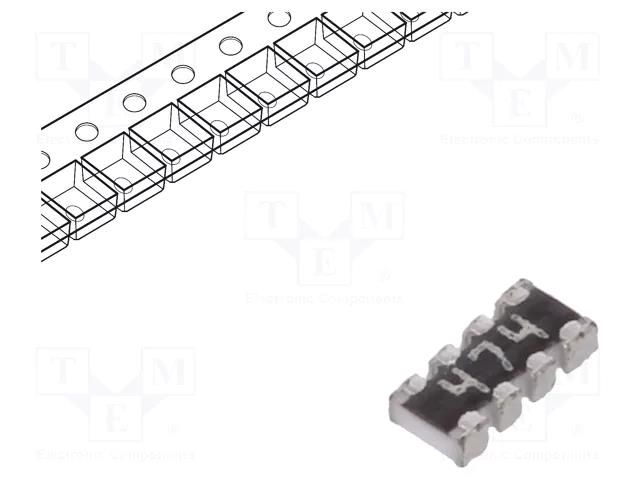 Resistor network: Y; SMD; 470kΩ; ±5%; No.of resistors: 4; -55÷155°C YAGEO YC124-JR-07470KL
