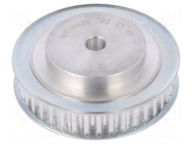 Belt pulley; T5; W: 10mm; whell width: 21mm; Ø: 62.85mm; aluminium OPTIBELT 21-T5-40-200ZA