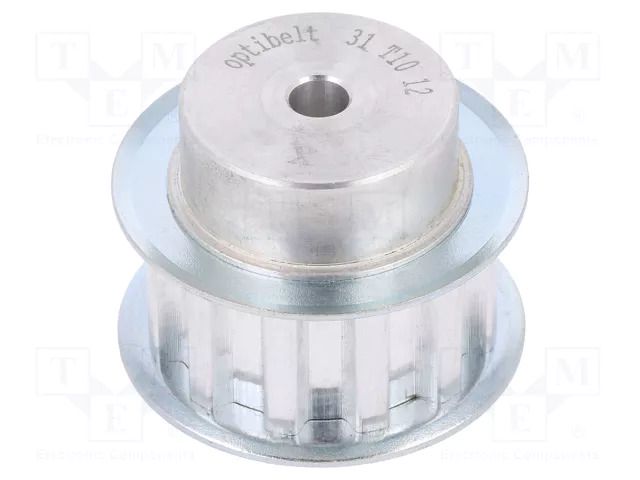 Belt pulley; T10; W: 16mm; whell width: 31mm; Ø: 36.35mm; aluminium OPTIBELT 31-T10-12-200ZA