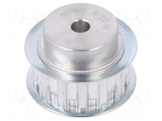 Belt pulley; T10; W: 16mm; whell width: 31mm; Ø: 42.7mm; aluminium OPTIBELT 31-T10-14-200ZA